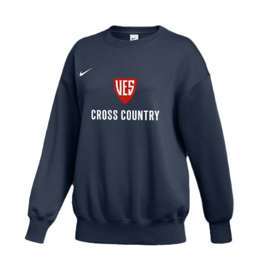Women's Navy Nike Phoenix Fleece Crewneck - Cross Country