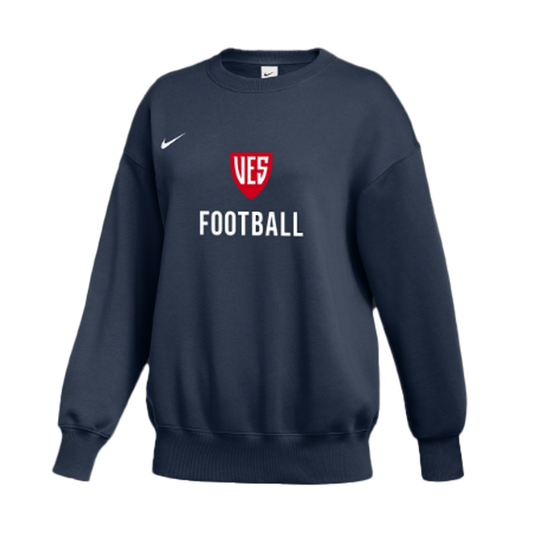 Women's Navy Nike Phoenix Fleece Crewneck - Football