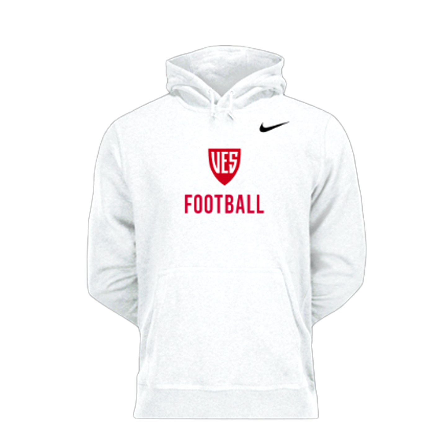 Men's White Nike Fleece Hoodie - Football