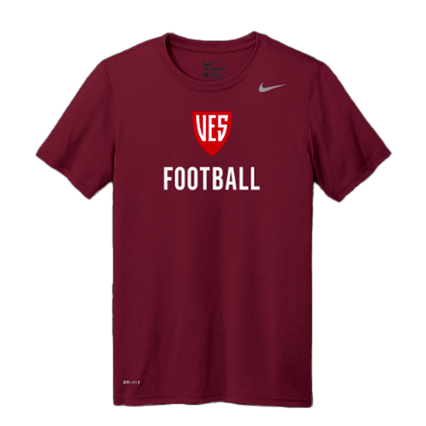 Men's Deep Garnet Short Sleeve Tee - Football