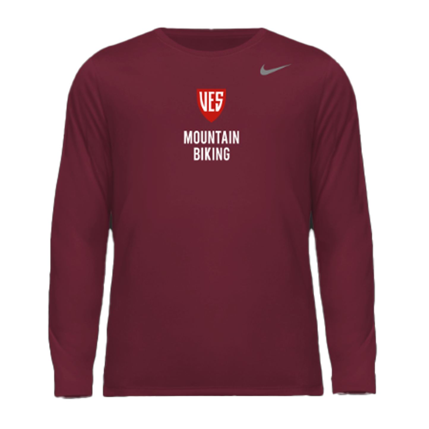 Men's Deep Garnet Nike Long Sleeve Tee - Mountain Biking