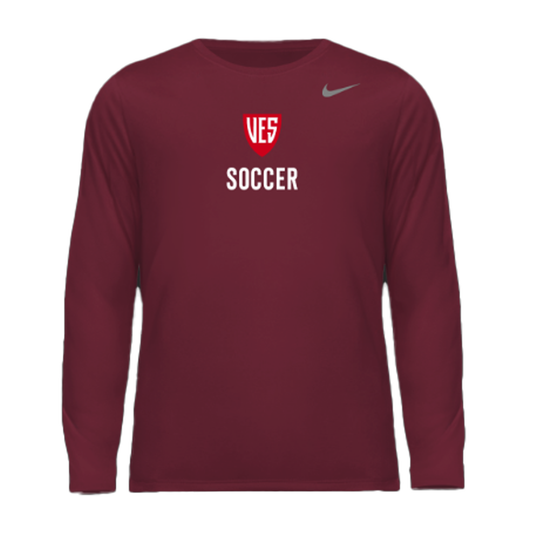 Men's Deep Garnet Nike Long Sleeve Tee - Soccer