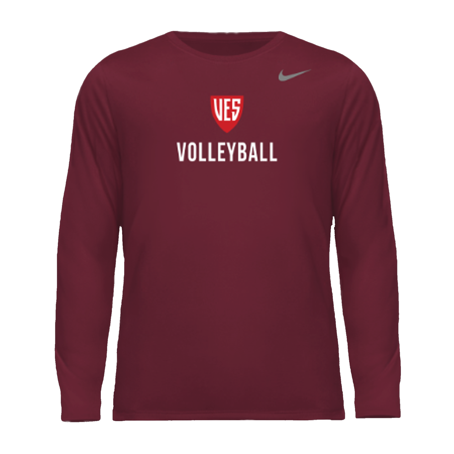 Men's Deep Garnet Nike Long Sleeve Tee - Volleyball