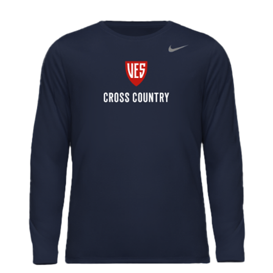 Men's Navy Nike Long Sleeve Tee - Cross Country