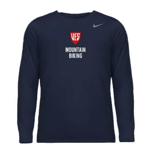 Men's Navy Nike Long Sleeve Tee - Mountain Biking