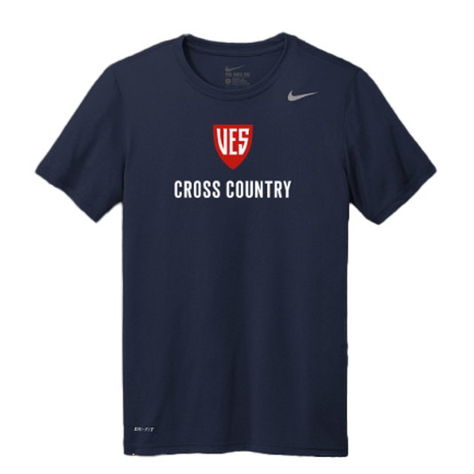 Men's Navy Nike Short Sleeve Tee - Cross Country