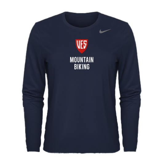 Women's Navy Nike Long Sleeve Tee - Mountain Biking