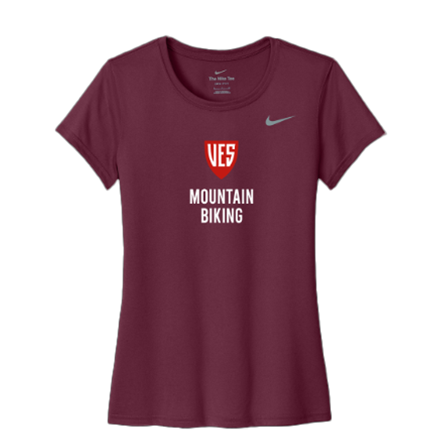 Women's Deep Garnet Nike Short Sleeve Tee - Mountain Biking