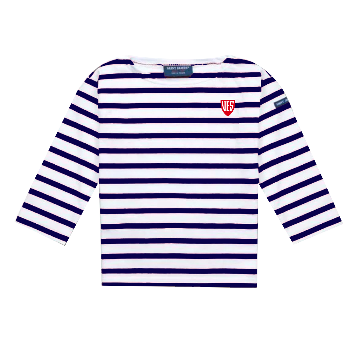 Youth Saint James Minquidame Navy and Ecru Striped Long Sleeve