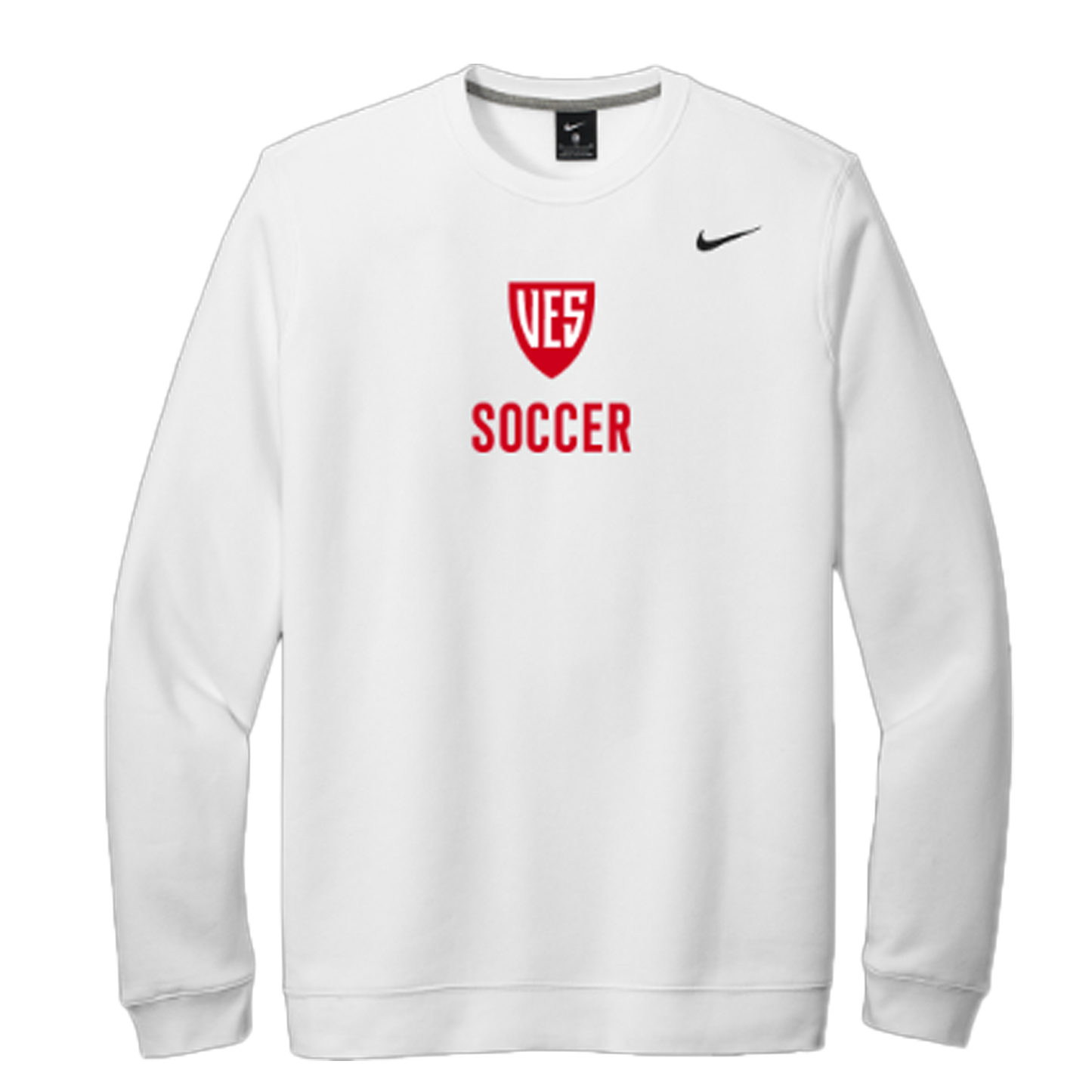 White Nike Fleece Crewneck - Soccer