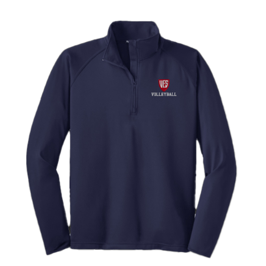 Men's Navy Sport-Tek, Sport-Wick, 1/4 Zip - Volleyball