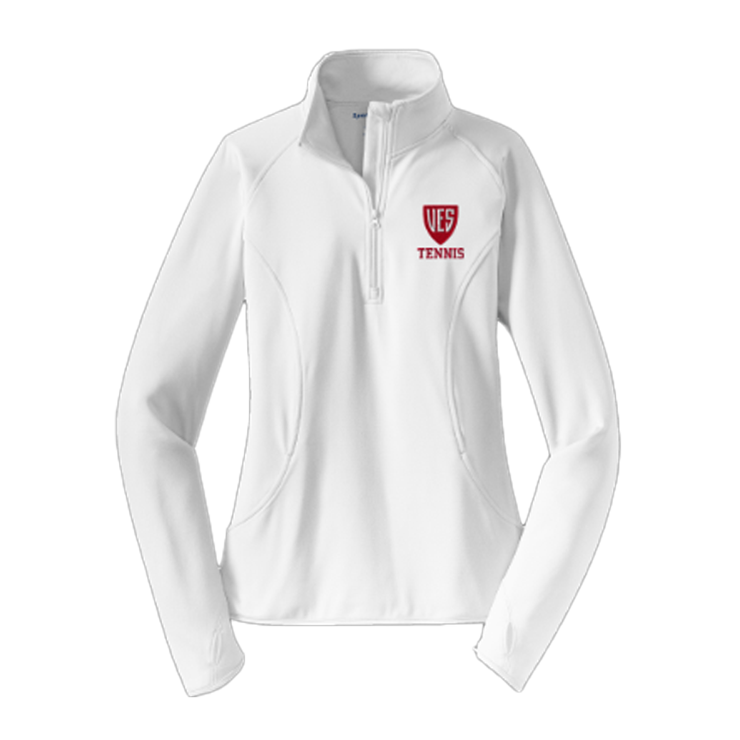 Women's White Sport-Tek 1/4 Zip - Tennis