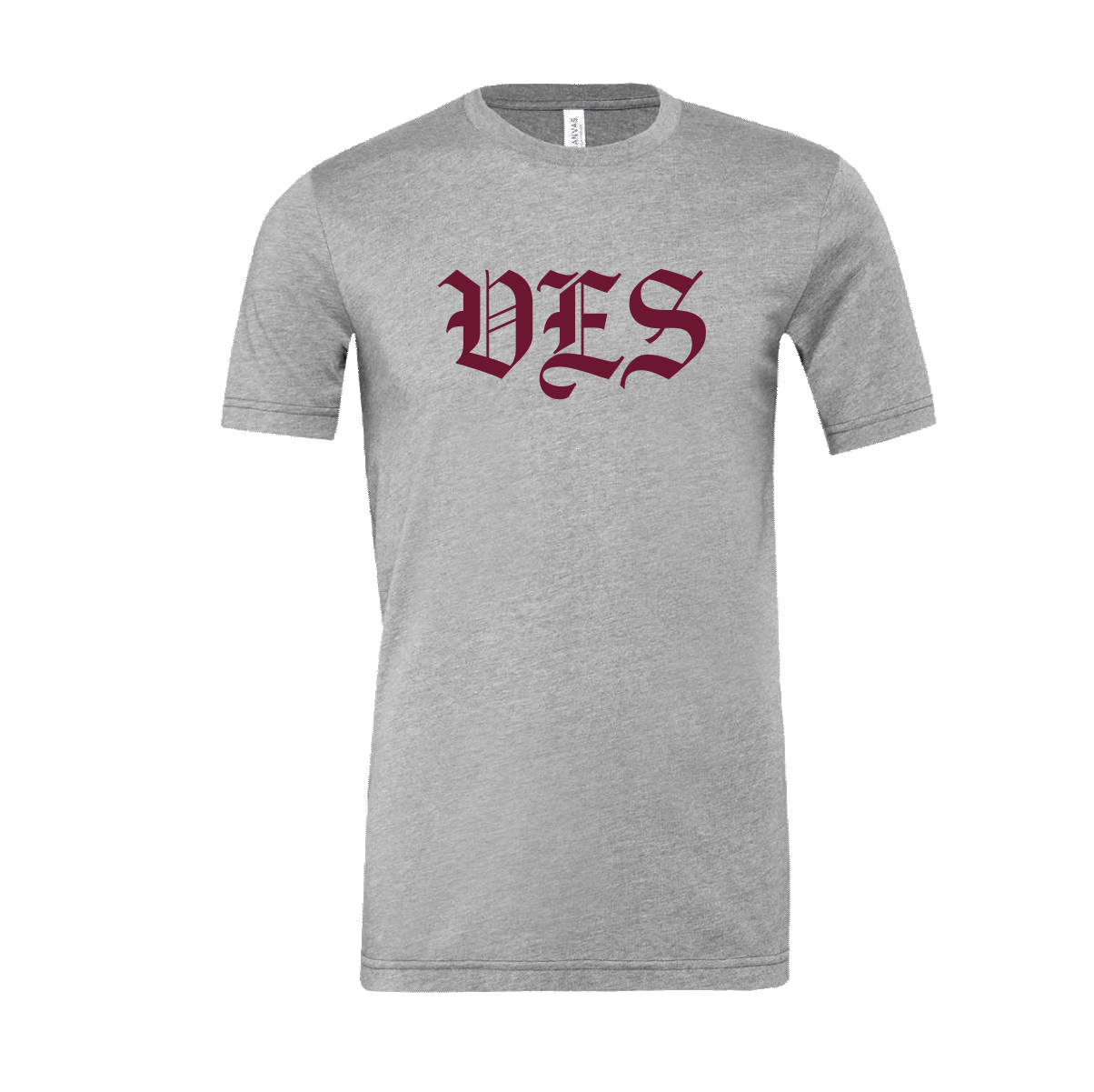 Bella + Canvas Grey VES T-Shirt with Deep Garnet