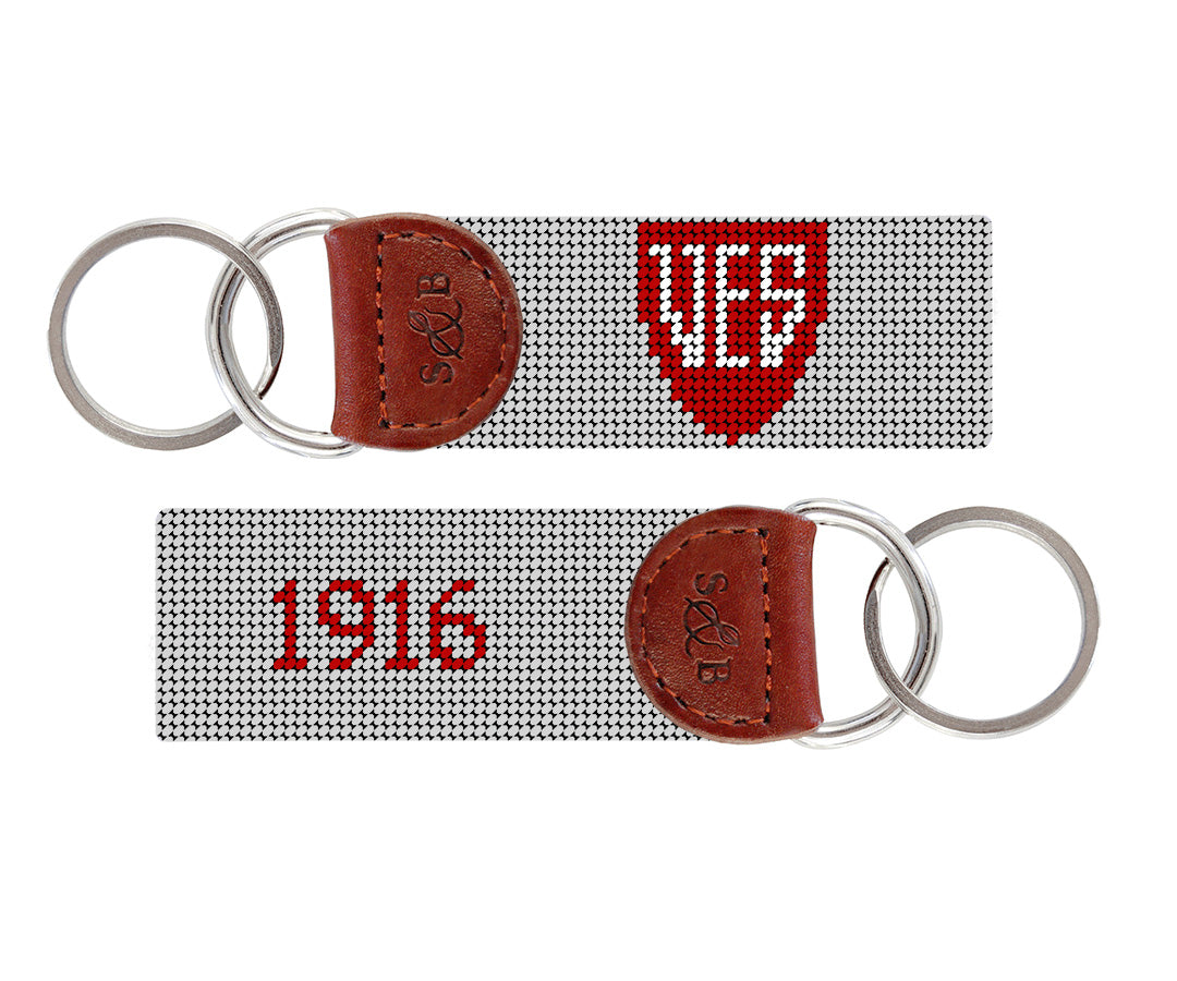 Key Fob - Iconic VES Smathers & Branson Needlepoint (Light Grey)