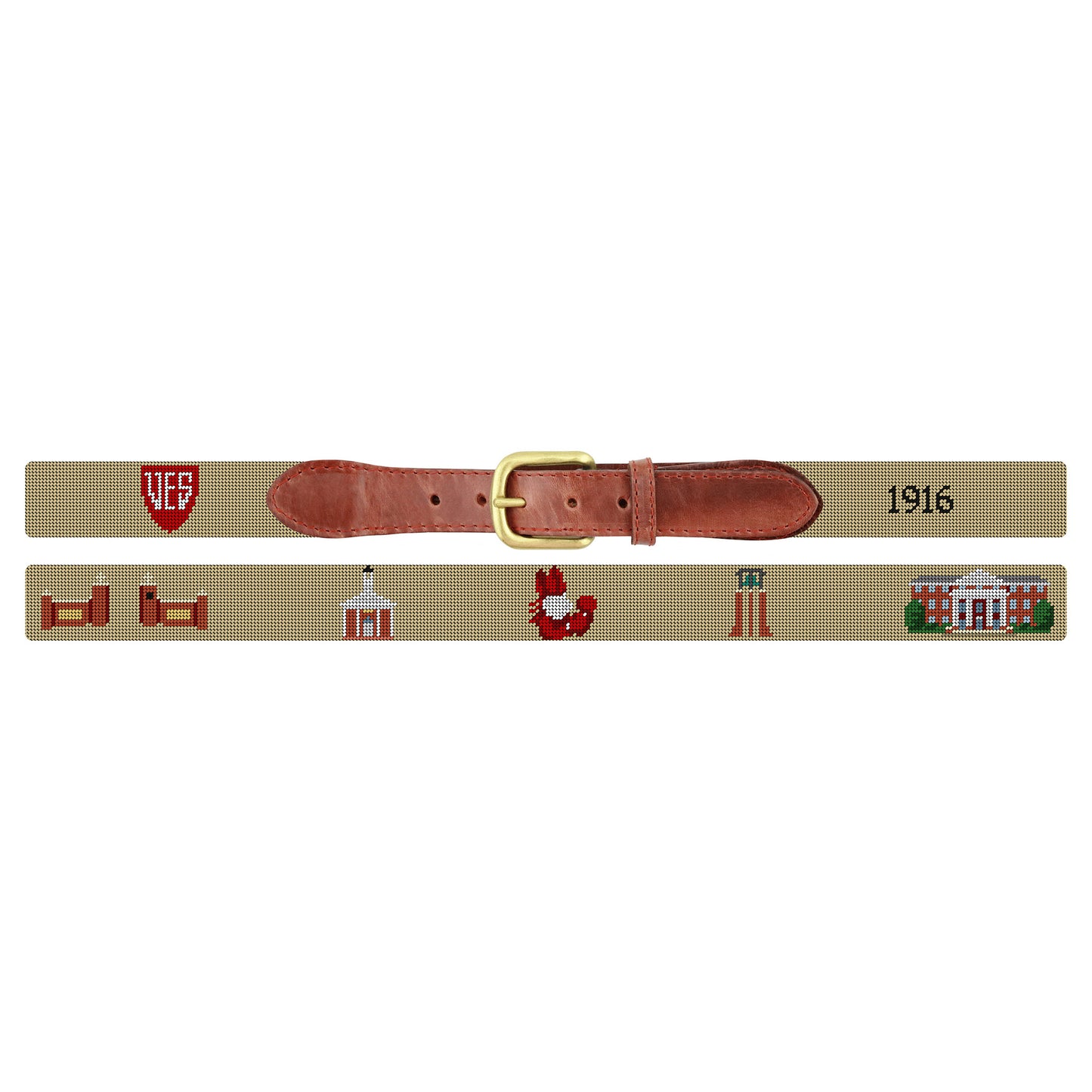 Belt - Iconic VES Smathers and Branson Needlepoint (Dark Khaki)