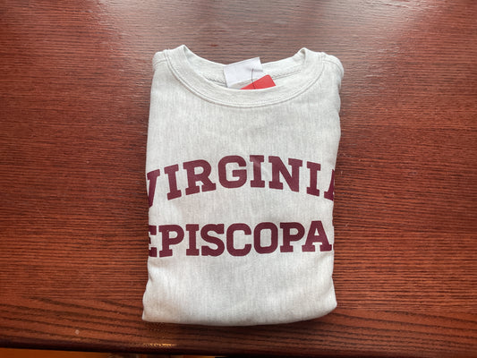 Youth Crewneck Sweatshirt - Collegiate Print - Grey