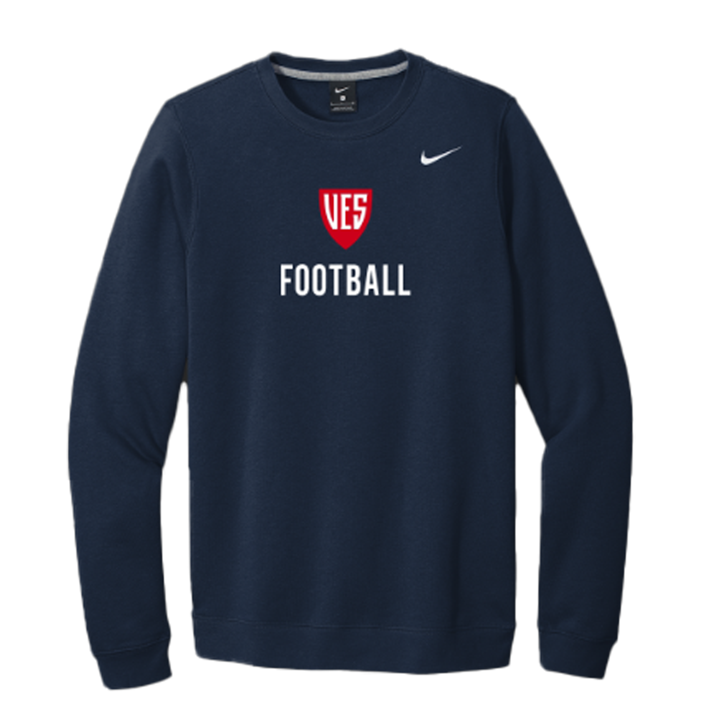 Navy Nike Fleece Crewneck - Football