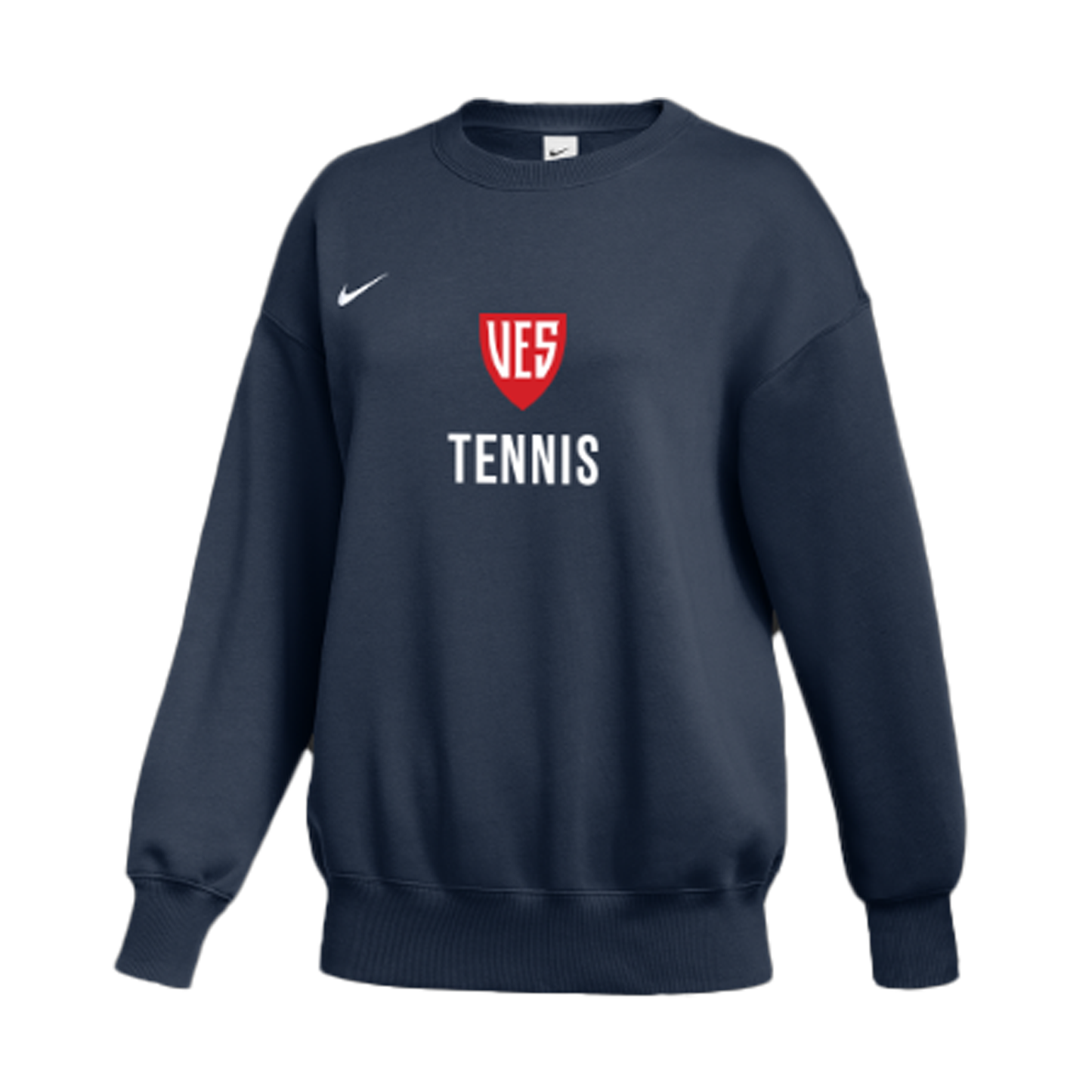 Women's Navy Nike Phoenix Fleece Crewneck - Tennis