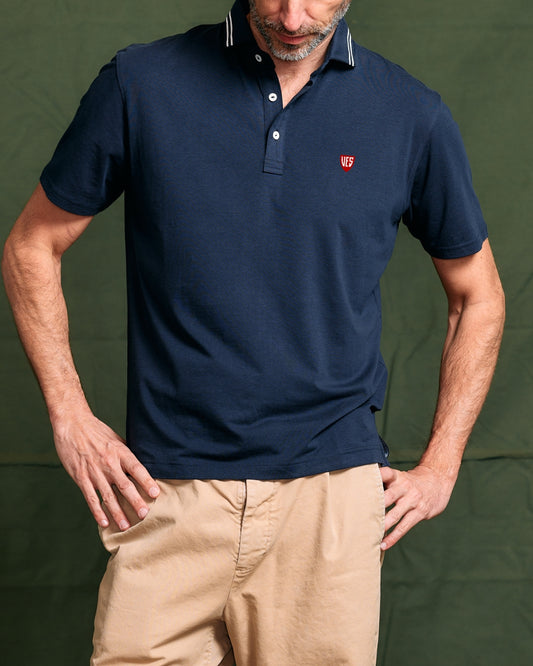 Vintage Double Striped Collar Polo