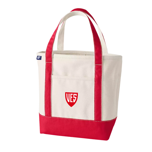 Lands End - Small 3 Pocket Open Top Canvas Tote Bag