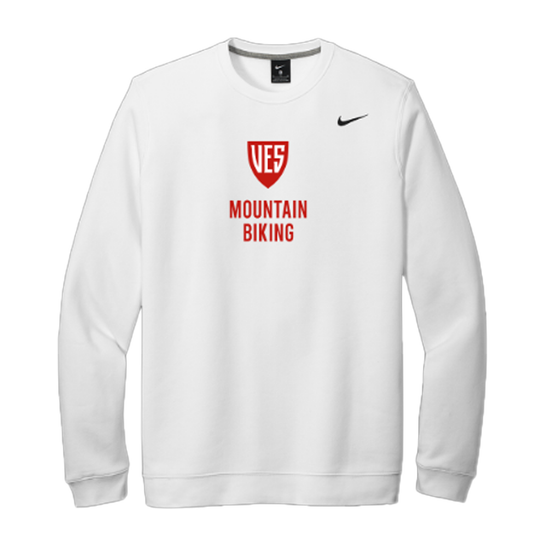 White Nike Fleece Crewneck - Mountain Biking