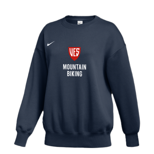 Women's Navy Nike Phoenix Fleece Crewneck - Mountain Biking