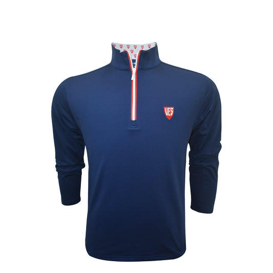 Horn Legend *MENS* 1/4 Zip Pullover - Navy with VES Logo Collar