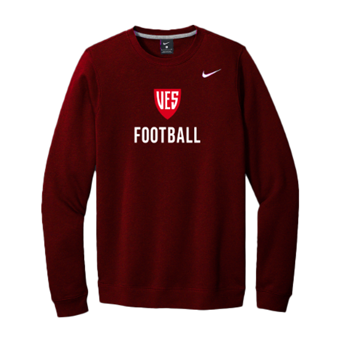 Deep Garnet Nike Fleece Crew - Football