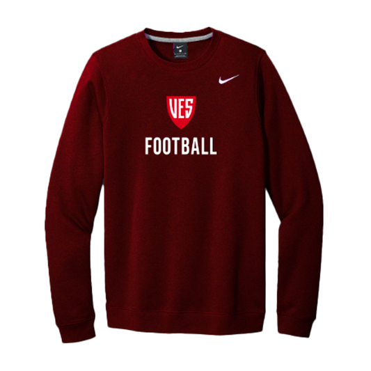 Deep Garnet Nike Fleece Crew - Football