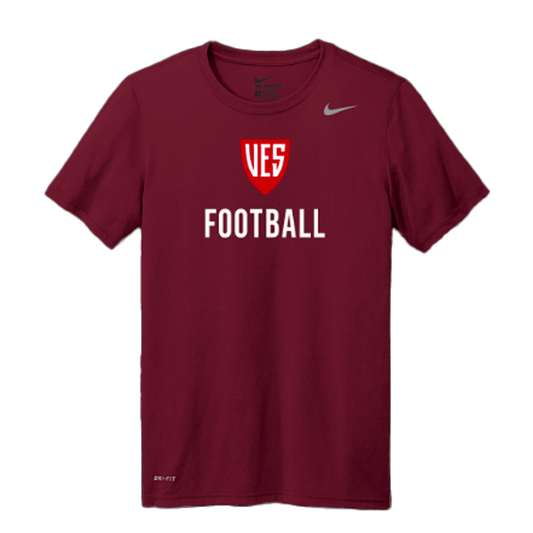 Men's Deep Garnet Short Sleeve Tee - Football