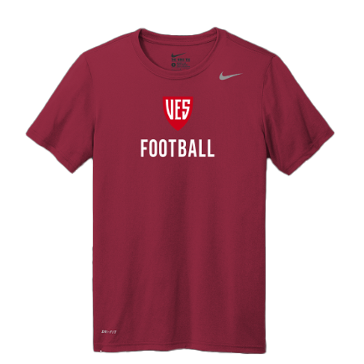 Youth Deep Garnet Nike Short Sleeve Tee - Football