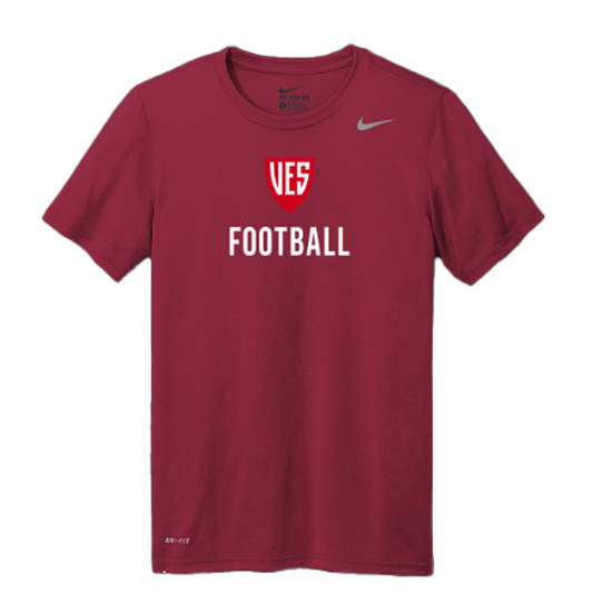 Youth Deep Garnet Nike Short Sleeve Tee - Football