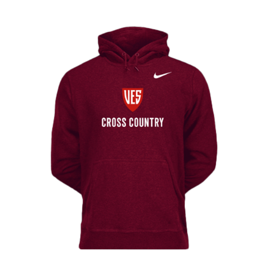 Men's Deep Garnet Nike Fleece Hoodie - Cross Country