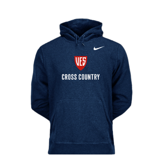 Men's Navy Nike Fleece Hoodie - Cross Country