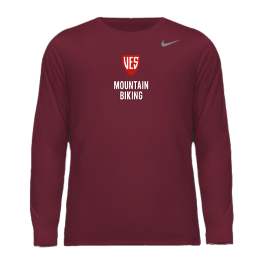 Men's Deep Garnet Nike Long Sleeve Tee - Mountain Biking