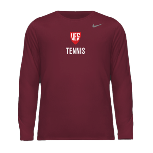 Men's Deep Garnet Nike Long Sleeve Tee - Tennis