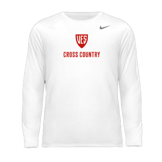 Men's White Nike Long Sleeve Tee - Cross Country
