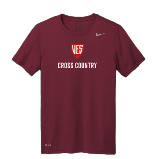 Men's Deep Garnet Nike Short Sleeve Tee - Cross Country