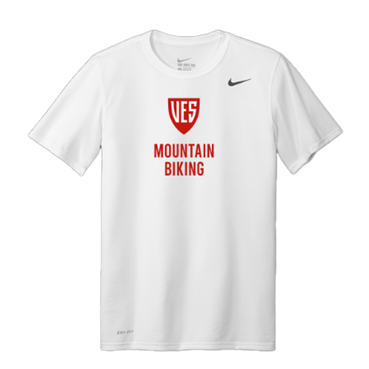 Men's White Nike Short Sleeve Tee - Mountain Biking