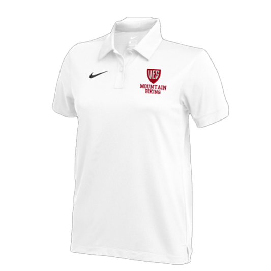 Women's White Nike Franchise Polo - Mountain Biking