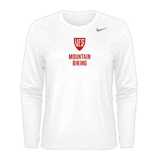 Women's White Nike Long Sleeve Tee - Mountain Biking