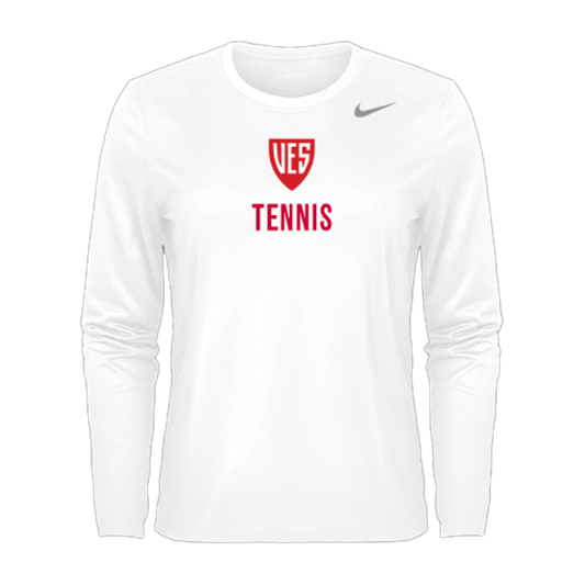Women's White Nike Long Sleeve Tee - Tennis