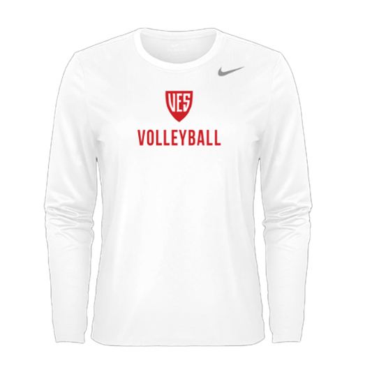 Women's White Nike Long Sleeve Tee - Volleyball