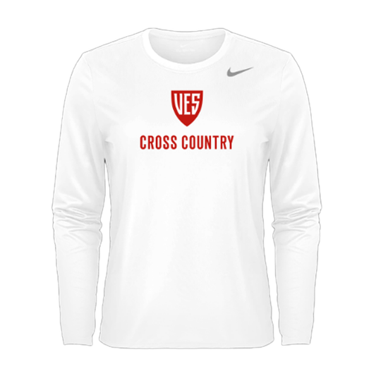 Women's White Nike Long Sleeve Tee - Cross Country