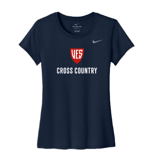 Women's Navy Nike Short Sleeve Tee - Cross Country