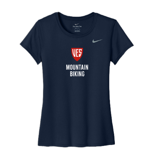 Women's Navy Nike Short Sleeve Tee - Mountain Biking