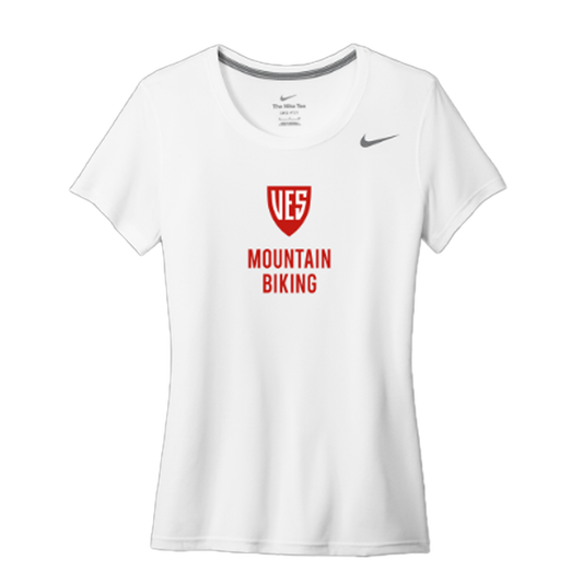 Women's White Nike Short Sleeve Tee - Mountain Biking