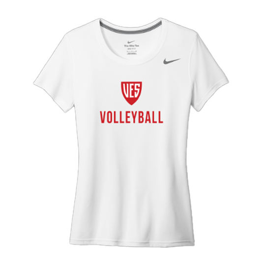 Women's White Short Sleeve Tee - Volleyball