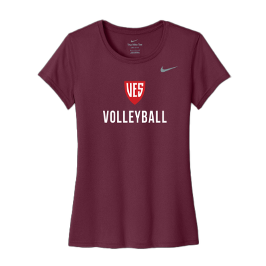 Women's Deep Garnet Short Sleeve Tee - Volleyball