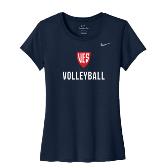 Women's Navy Short Sleeve Tee - Volleyball